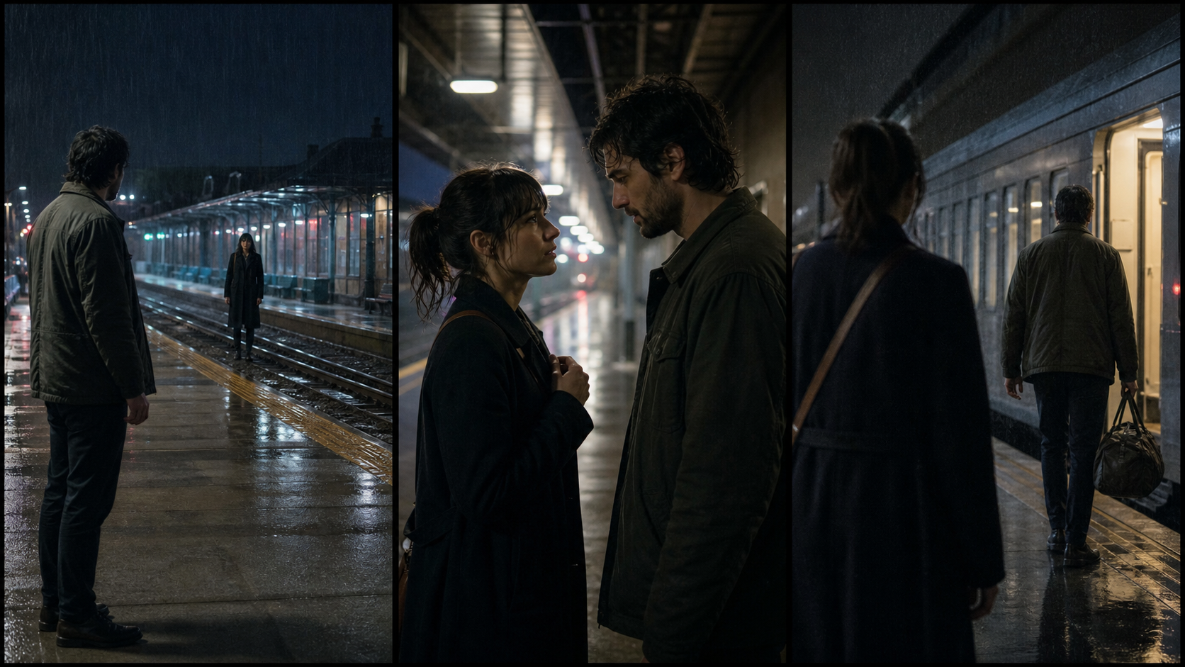 Narrative progression from encounter to confrontation to departure